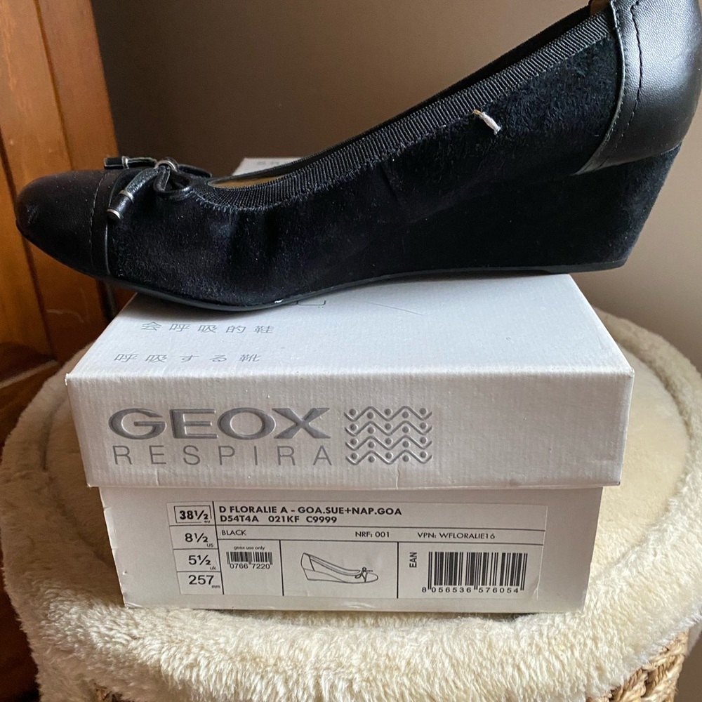 Geox Women's Black Wedge Shoes